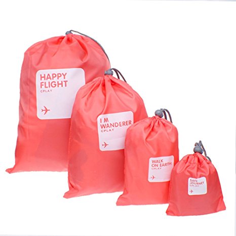 BINGONE Nylon 4-in-1 Drawstring Bags / Ditty Bag / Cord Bag Storage Travel Use 4 Size