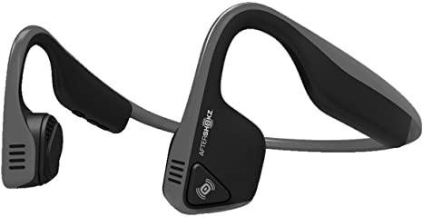 Aftershokz Trekz Titanium AS600SG Earset - Stereo - Slate Gray - Wireless - Bluetooth - 33 ft - 20 Hz - 20 kHz - Behind-the-neck, Over-the-ear, Earbud - Binaural - In-ear - Noise Cancelling Microphone