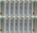 Newest version Panasonic Eneloop 4rd generation 16 Pack AA NiMH Pre-Charged Rechargeable Batteries -FREE BATTERY HOLDER- Rechargeable 2100 times
