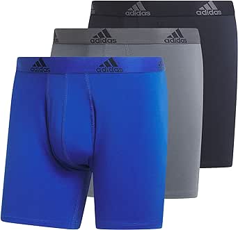 adidas Men's Performance Stretch Cotton Boxer Brief Underwear (3-Pack) Designed for Active Comfort and All Day Wear