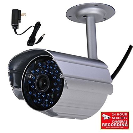 VideoSecu IR Infrared Bullet Security Camera Day Night Vision Home Outdoor CCTV Surveillance 520TVL IR-Cut Filter Switch with Power Supply and Bonus Security Warning Sticker IR808HN AB1