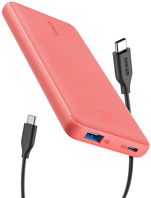 Anker PowerCore Slim 10000 PD 10000mAh Portable Charger USB-C Power Delivery (18W) Power Bank for iPhone 8/8 /X/XS/XR/XS Max, Samsung Galaxy S10, Pixel 3/3XL, iPad Pro 2018, and More (Terracotta Rose)