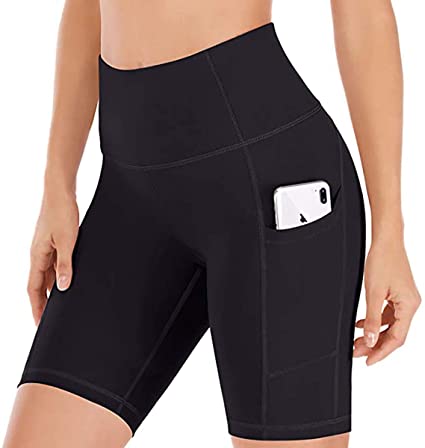yeuG Workout Shorts for Women with Pockets Biker Shorts for Women High Waisted Yoga Shorts Athletic Running Shorts