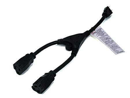 Monoprice 105309 14inch 14AWG Power Cord Splitter Cable, 15A (NEMA 5-15P to 2x NEMA 5-15R)