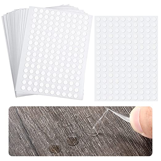 3000 Pieces Double-Sided Adhesive Dots 0.24 Inch/ 6 mm Transparent Double-Sided Tape Stickers Round Acrylic No Traces Strong Adhesive Sticker Waterproof Dot Stickers for Craft DIY Art Office Supplies