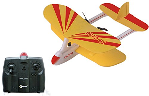 Top Race® C188 Electric 2 Ch Infrared Remote Control RC Biplane Airplane RTF (Colors Vary)