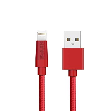 Kinps Apple MFi Certified Lightning to USB Cable Nylon Braided iPhone Charger Cord Super Long Compatible with iPhone X/8/8 Plus/7/7 Plus/6S/6S Plus, iPad Pro/Air/Mini (10ft/3m, Red)