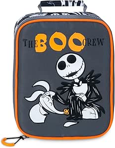 Disney Store Official Nightmare Before Christmas Kids Lunch Box for School, Insulated Lunch Bag, Meal Containers with Interior Pockets, Kids Lunch Bag