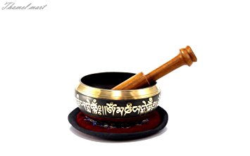 3.75" Tibetan Meditation Om Mani Padme Hum Peace Singing Bowl With Mallet