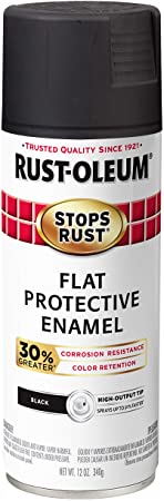 Rust-Oleum 338948 Stops Rust Advanced Spray Paint, 12-Ounce, Flat Black