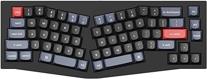 Keychron Q8 Alice 65% Layout Gasket Hot Swappable Custom Mechanical Keyboard, QMK Programmable, RGB Backlit Type-C Wired Aluminum Ergonomic Keyboard for Mac Windows, Gateron G Pro Red Switch