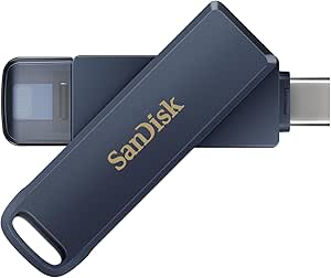 SanDisk 64GB Phone Drive for iPhone - The 2-in-1 USB for iPhone, iPad, and Computer - Flash Drive with Lightning and USB Type-C Connectors, Metallic Sky - SDIXD0N-064G-GN6NN