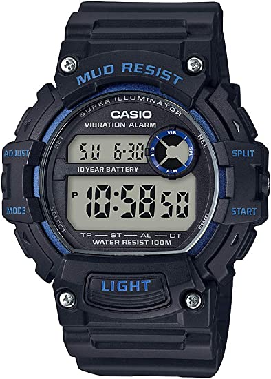 Casio Men's TRT-110H-2AVCF Mud Resistant Digital Display Quartz Black Watch