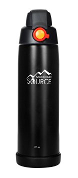 Mountain source 27oz stainless steel BPA-free insulated water bottle: keep your savory hot coffee for 12 hrs or water cool for 24 hrs