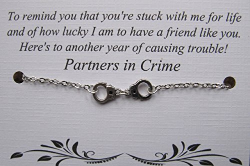 Handcuff Partners in Crime Bracelet - Friendship Bracelet - Long Distance Best Friend - Best friend bracelet