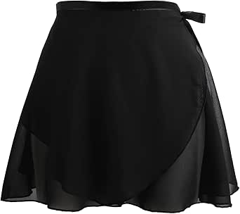 Women's Ballet Wrap Skirt Chiffon Dance Wrap Skirt with Adjustable Waist Tie Gymnastics Ballet Skirts for Women