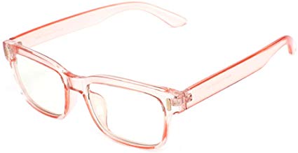 Cyxus Blue Light Blocking Computer Glasses for Anti Eye Strain UV Transparent Lens Black Frame Reading Glass Unisex (Men/Women) (8084usT17,Pink)