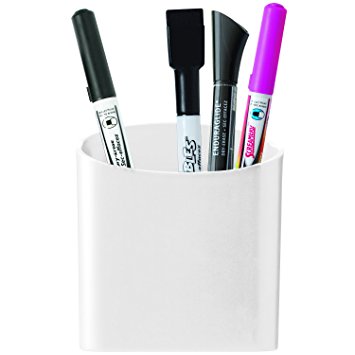 Quartet Magnetic Pencil/Pen Cup Holder, White (48120-WT)