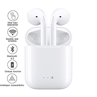 Indigi True Wireless Earbuds - Bluetooth 4.2 Headphones Mini Cordless Hands-free EarPod Headset   Charging Pod/Case