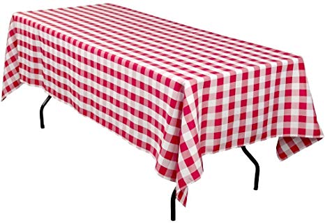 AK-Trading Rectangular Tablecloth Red & White Checker - MADE IN USA - Select from Various Sizes (60x90)