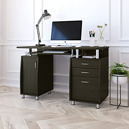 Techni Mobili Complete Workstation Computer Storage, Espresso Writing Desk, ONE Size