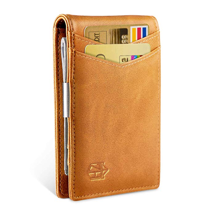 Money Clip Slim Wallet-Minimalist Bifold Front Pocket Wallet for Men,Card Holder Effective RFID Blocking