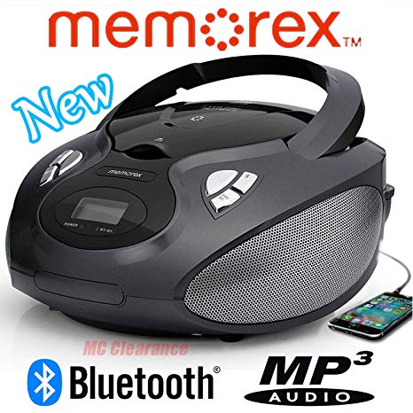Bluetooth CD/MP3 Boombox AM/FM Tuner with Digital Display Memorex MP3451BLK - Black