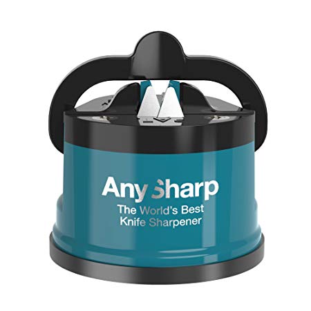 AnySharp ' Editions' World's Best Knife Sharpener, Deep Teal, with with PowerGrip