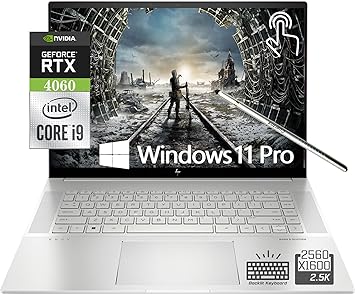 HP 2023 Envy 16" Touchscreen Gaming Laptop, GeForce RTX 4060, 13th Gen 14-Core Intel i9-13900H, 16:10 WQXGA (2560 x 1600) Display, 64GB DDR5 5200MHz RAM, 2TB SSD, Backlit KB, Thunderbolt 4, Win11 PRO