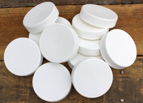White Plastic Standard Mason Jar Plastic Lids-24 Lids