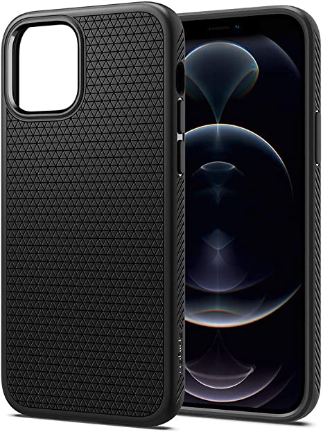 Spigen Liquid Air Works with Apple iPhone 12 Case/iPhone 12 Pro Case (2020) - Matte Black