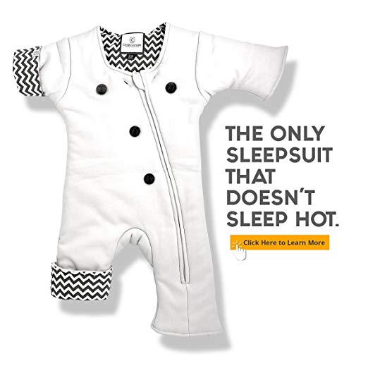 Helps Infants Transition from Swaddle: Sleepsuit/Wearable Blanket for Baby/3-7 Months 12-21 lbs (Gray_Chevron) Sleep Suit