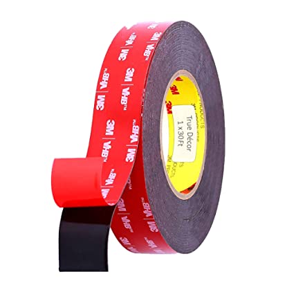 3M Double Sided Mounting Tape – Heavy Duty VHB Foam Adhesive 1"X30 FT for Indoor Outdoor Car LED Strip Lights, Automotive Trim and Home Office by True Decor – Waterproof and Industrial Grade 1”x30 FT