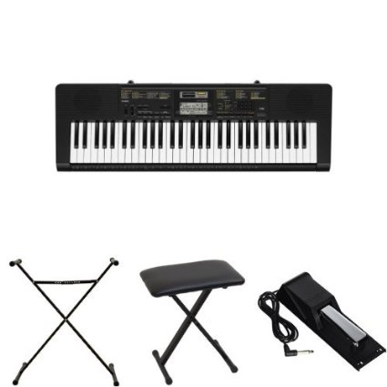 Casio CTK2400 61-Key Personal Keyboard Bundle with Casio ARST Stand, X-Style Bench, SP20 Sustain Pedal, and Power Supply