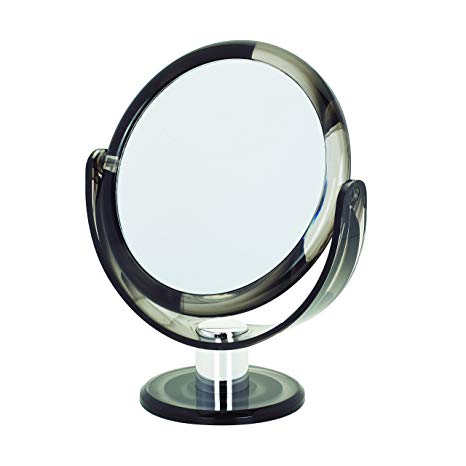 17cm Swirl Round Vanity Mirror x 10 mag/true image, Grey