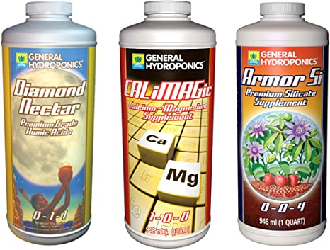 General Hydroponics GLCMBX0022 Armor Si, Diamond Nectar, and CALiMAGic Quart Combo