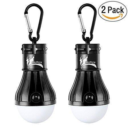 DealBang LED Tent Lights for Caming, Battery Powered 150 Lumens Hanging Camping Lantern Bulb for Emergency, Hurricane, Storm and Fishing, Hiking, Camping, Backpacking Outdoor Activities