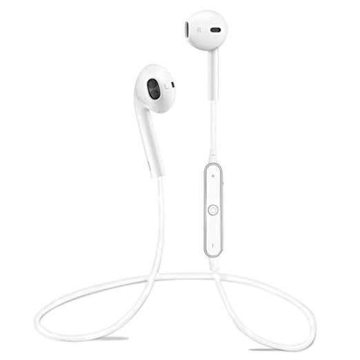 Bluetooth Headphones,LESEL Wireless Headphones 4.1 Stereo Earphones Noise Cancelling Earbuds Sports Sweatproof Headset with Mic for iPhone 7 Plus Galaxy S8 Note 8 and Android Phones (WHITE)