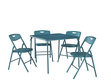 Cosco 5-Piece Folding Table and Chair Set, Teal