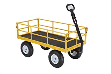 Gorilla Carts Heavy-Duty Steel Utility Cart with Removable Sides and 13" Tires with 1200 lb Capacity, Yellow