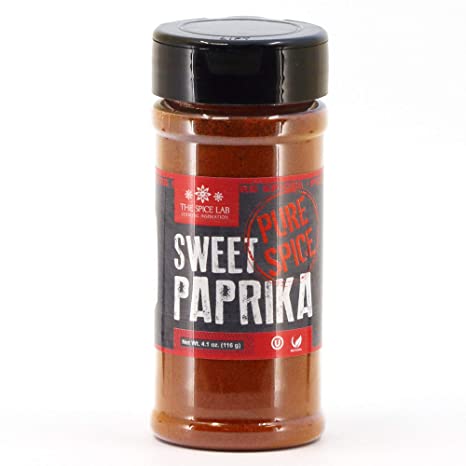 The Spice Lab Sweet Paprika Powder - High Color ASTA 120  - 4.1 oz Shaker Jar – Premium Gourmet Spanish Paprika Vegan Approved All Natural Kosher Non GMO Gluten Free Spice – Rich in Antioxidants