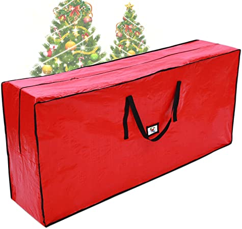 Christmas Tree Storage Bag, Ohuhu Extra Large Christmas Tree Storage Multipurpose Storage Bag with Reinforced Handles Zipper Tear Proof Material for 6-9ft Artifical Tree (65'' x 15'' x 30'', red)