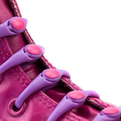 HICKIES Kids Violet/Pink No-Tie Shoelaces