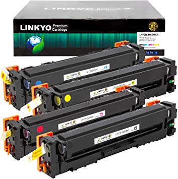 LINKYO Compatible Toner Cartridge Replacement for Canon 045 High Capacity 045H (Black, Cyan, Magenta, Yellow, 4-Pack)