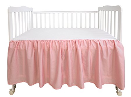 PHF Crib Bed Skirt 100% Cotton Sateen Pack of 2 pieces 52"x28" Pink