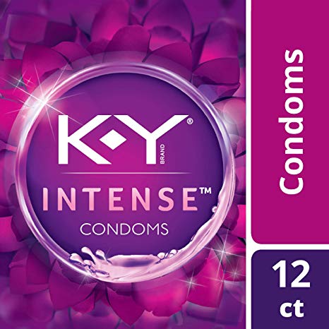 K-y K-y Intense Latex Condoms (12cnt), Stimulates & Intensifies with More Lubricant for More Pleasure, Natural Fit for Him & Ultra Thin, Discreetly Packaged, 12 Count