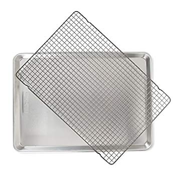 Nordic Ware 44612 2 Pc Naturals Big Sheet W/Oven Safe Nonstick Grid, 2-Piece Set, Aluminum