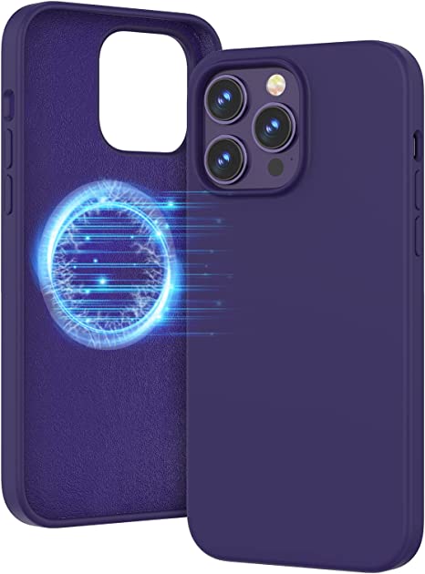 MILPROX Compatible with Magsafe for iPhone 14 Pro Max Silicone Case（2022, Magnetic Liquid Silicone Protective Shockproof Bumper Rubber Gel Shell Cover for iPhone 14 Pro Max 6.7" 2022 - Deep Purple