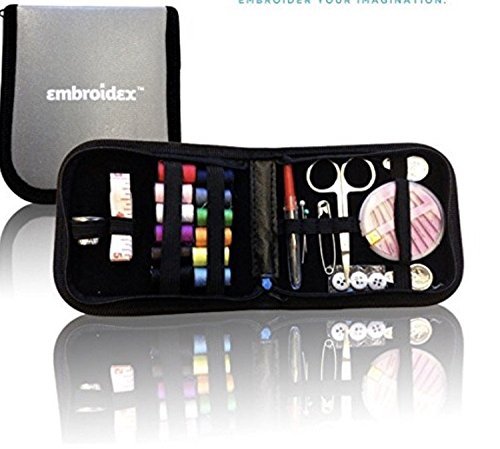 Embroidex Sewing Kit for Home, Travel & Emergencies - Filled with Quality Notions Scissor & Thread - Great Gift