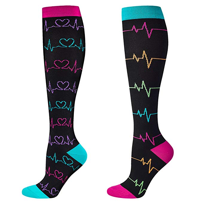 Compression Socks for Nurse(Women),2/3 Pairs, Graduated 20-30 mmHg Knee High Stocking, Fits for Nurse, Doctor, and Pregnancy, Reduce Fatigue, Swelling, Shin Splints, Faster Recovery